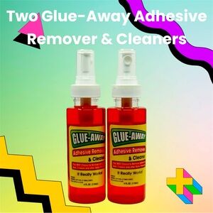 👋 NEW Awesome Two (2) Bottles Of Glue-Away Adhesive Remover & Cleaner 4 fl oz 👋
